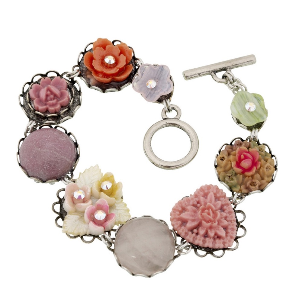 Vintage Resin Flowers Bracelet-Boutique